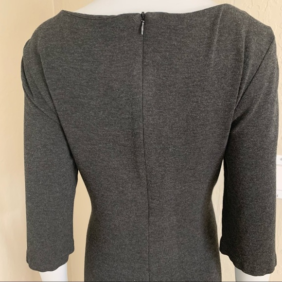 TRINA TURK Knit Lace Hem Charcoal Grey Dress - Picture 9 of 16